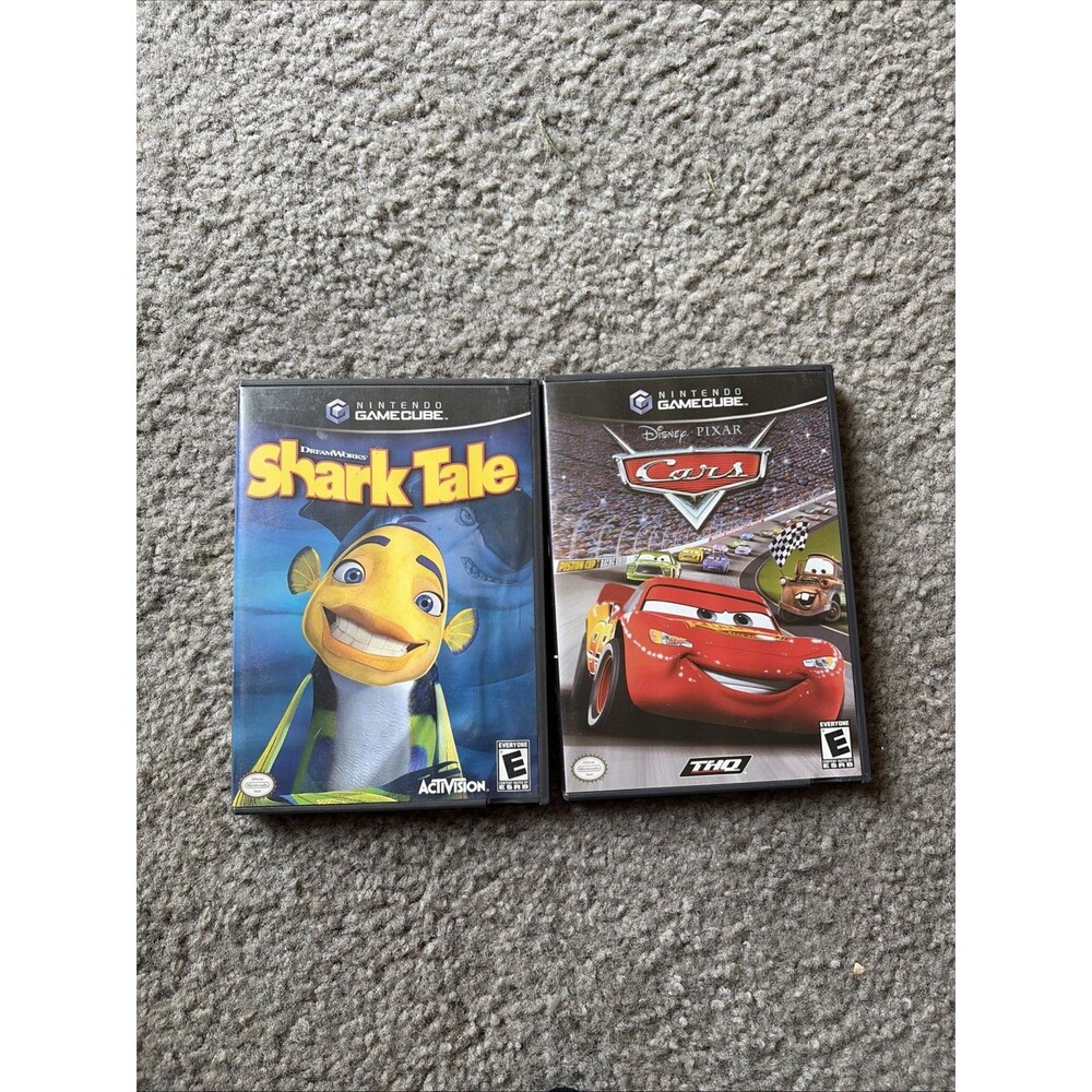 GameCube Kids Video Game Lot Disneys Cars & Dreamworks Shark Tale